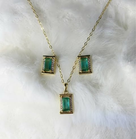 Duo Retangular Crystal Mint